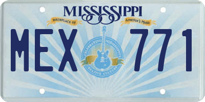 MS license plate MEX771