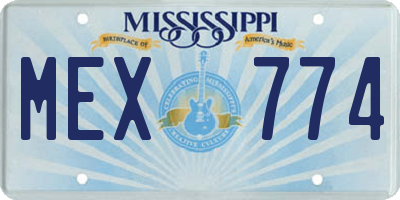 MS license plate MEX774