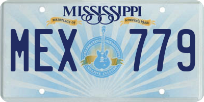 MS license plate MEX779
