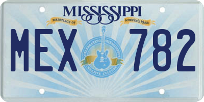 MS license plate MEX782