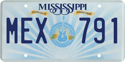 MS license plate MEX791