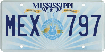 MS license plate MEX797