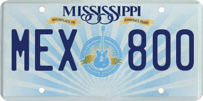 MS license plate MEX800