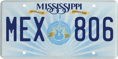 MS license plate MEX806