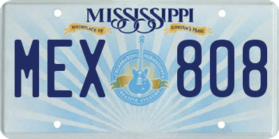 MS license plate MEX808
