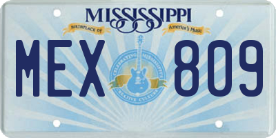 MS license plate MEX809