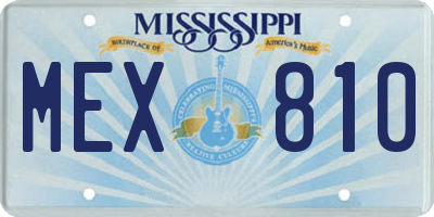 MS license plate MEX810