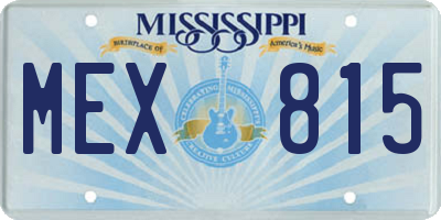 MS license plate MEX815