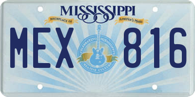 MS license plate MEX816