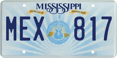MS license plate MEX817