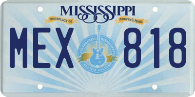 MS license plate MEX818