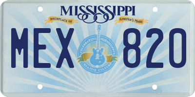 MS license plate MEX820