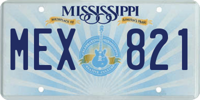 MS license plate MEX821