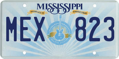 MS license plate MEX823