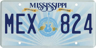 MS license plate MEX824