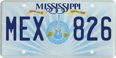 MS license plate MEX826