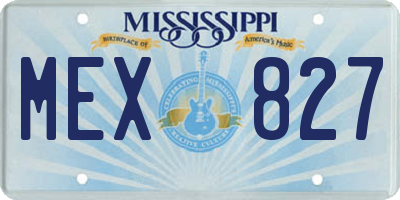 MS license plate MEX827