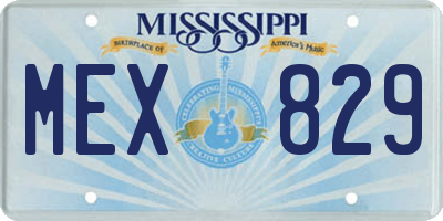 MS license plate MEX829
