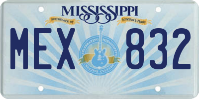 MS license plate MEX832
