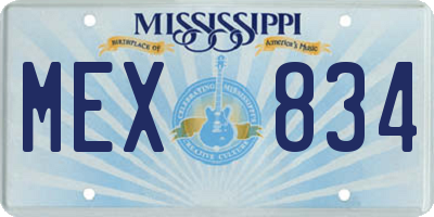 MS license plate MEX834