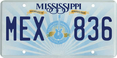 MS license plate MEX836