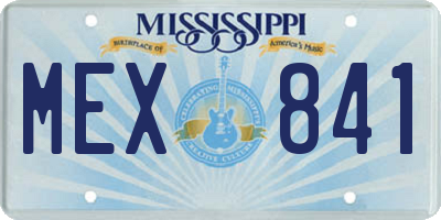 MS license plate MEX841