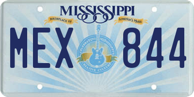 MS license plate MEX844