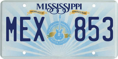 MS license plate MEX853