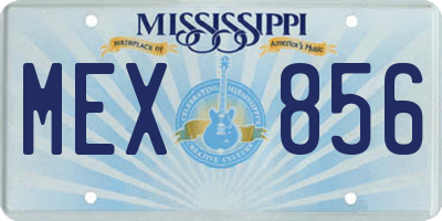 MS license plate MEX856