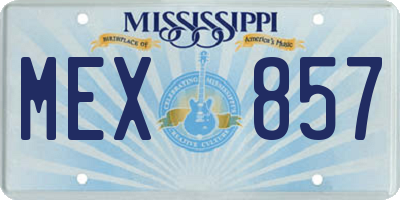MS license plate MEX857