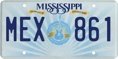 MS license plate MEX861