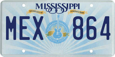 MS license plate MEX864