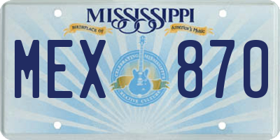 MS license plate MEX870
