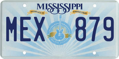 MS license plate MEX879