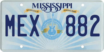 MS license plate MEX882