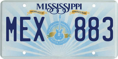 MS license plate MEX883