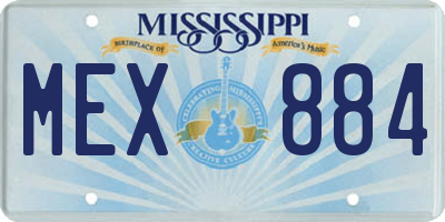 MS license plate MEX884