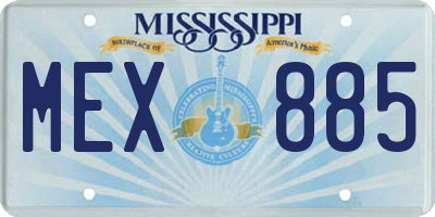 MS license plate MEX885