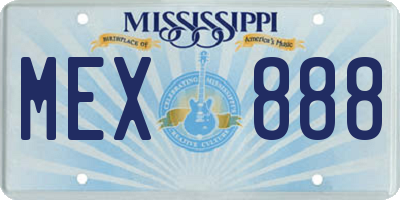 MS license plate MEX888