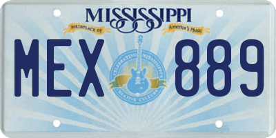MS license plate MEX889