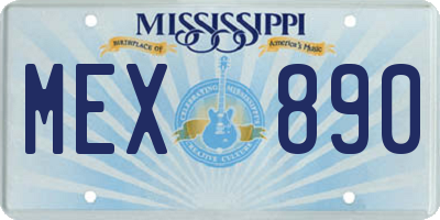 MS license plate MEX890