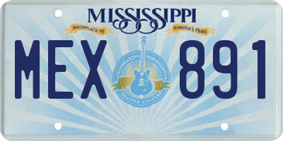MS license plate MEX891