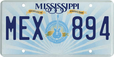 MS license plate MEX894