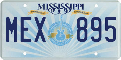 MS license plate MEX895