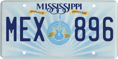MS license plate MEX896