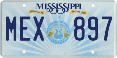 MS license plate MEX897