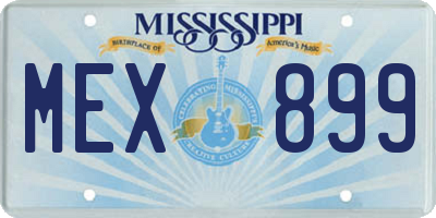 MS license plate MEX899