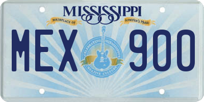 MS license plate MEX900