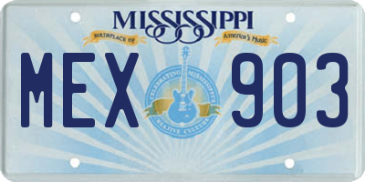 MS license plate MEX903