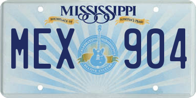 MS license plate MEX904